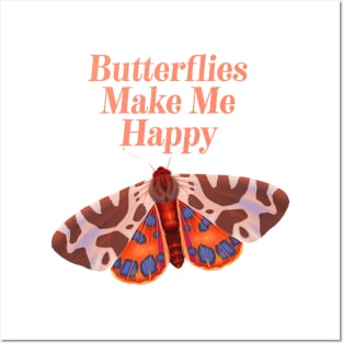 Butterflies Make Me Happy - Cute Butterfly Lover Posters and Art